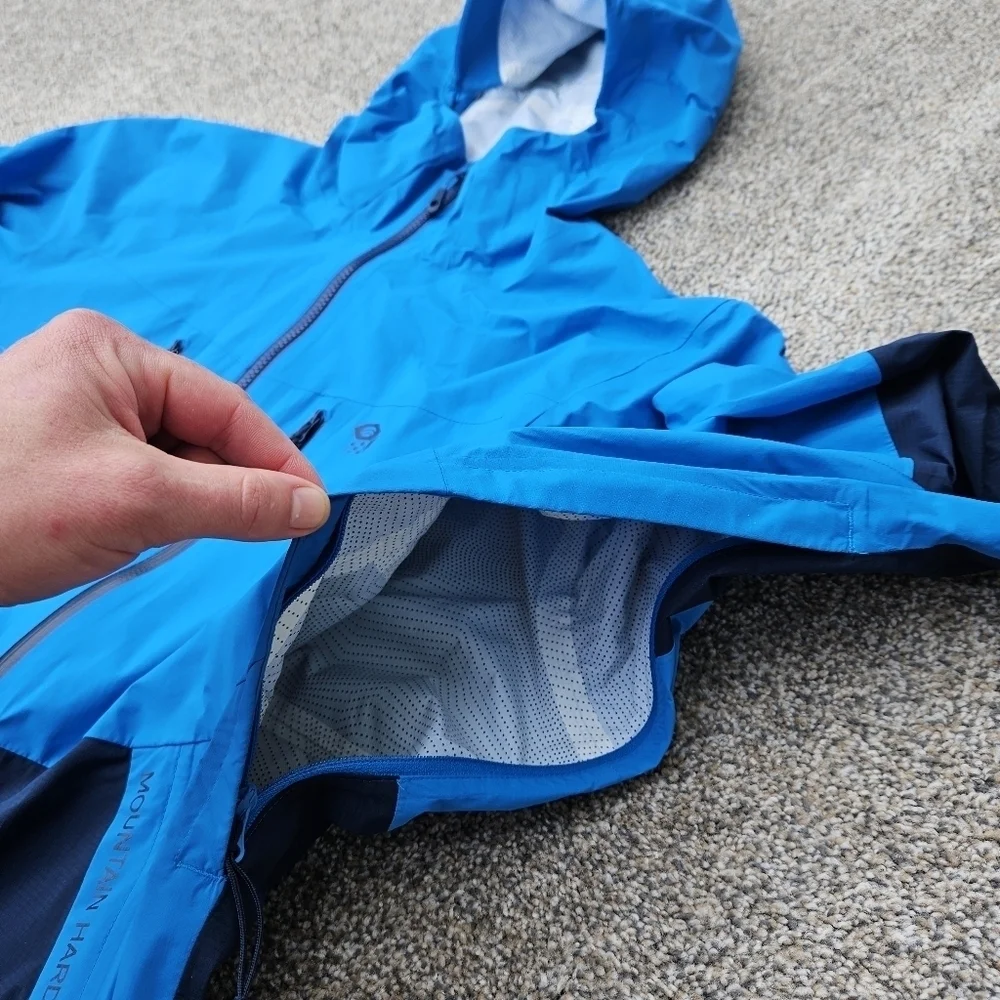 Mountain Hardwear ThunderShadow Jacket Blue Zip Up Coat Mens Size Medium